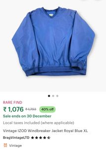 🇳🇵 Vintage Blue Korean Windbreaker Sweatshirt ❄️