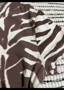 Zebra Stripes Fitted Crop Top For Girls