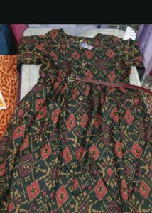 Ikkat Print Dress/Kurta