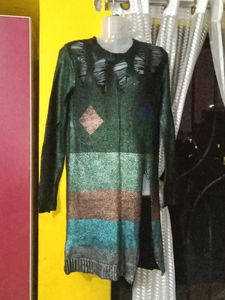 Unique Distressed Knit Sweater dress top