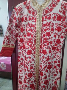 Elegant Embroidered Red Kurti