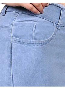 Frayed Hem Light Wash Flare Jeans