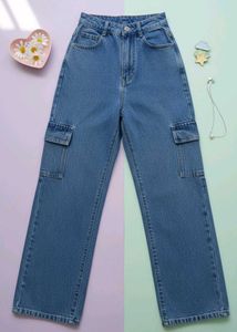 Blue Denim Cargo Jeans