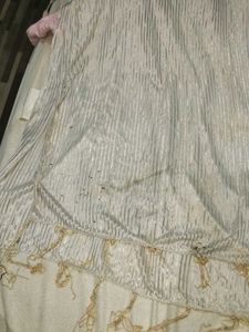 Striped Throw Scarfwith Fringed Edges