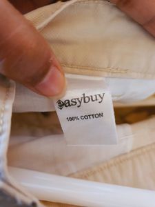 Easybuy Beige Cotton Shorts For Men
