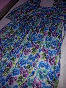 Multi Color Gol Kurti Plazo Set