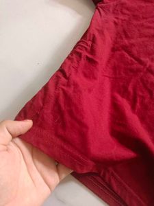 Maroon Crop T Shirt
