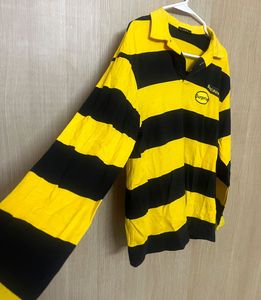 Bold Yellow & Black Striped Polo Shirt