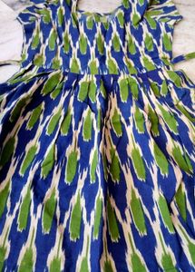 💙💚Ikkat Frock For Kids