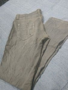Greyish Cotton Straight Fit Jeans Of Size 30