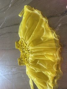 Never Worn Cute Yellow Net Frock For 0-9months