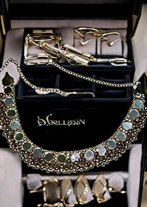 Vintage Silver Tone Choker And 6 Earings