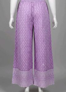 Lavender Eyelet Wide Leg Pants