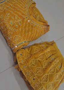Yellow Ethnic Sharara Suit