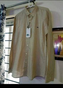 NEW LACOSTE BEIGE COTTON SHIRT