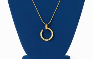 Anti Tarnished Half Gold Circle Pendant Necklace