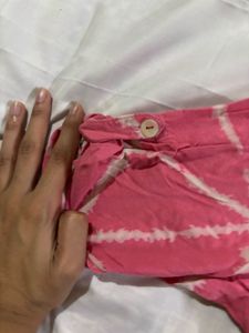 Pink Tie-Dye Embroidered Top