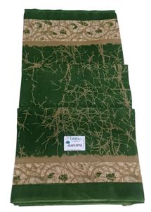 Green saree with leaf desig WithBlouse