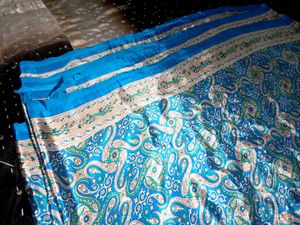Elegant Blue satin silk Saree