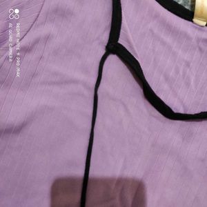 Purple Top with Tie Detail