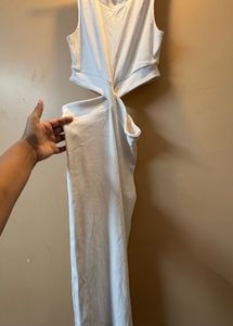 White waves maxi dress