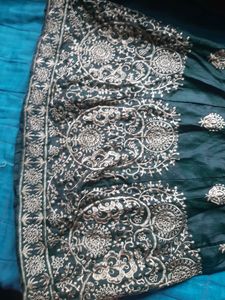 Olive Green Kids Lehanga, Choli And Dupatta