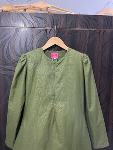 Elegant Olive Green Dress