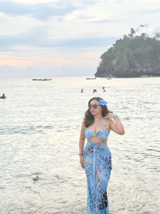 Blue Floral Bikini Set