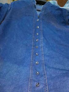 Denim Long Kurta 💙