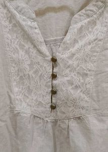 White Embroidered Tunic Top 36-40