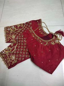 🤎maroon maggam blouse