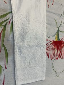 White Chikan kari Bottom