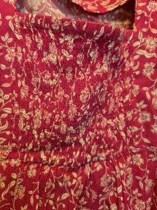 Mango Pink Floral Knee Lenght Dress