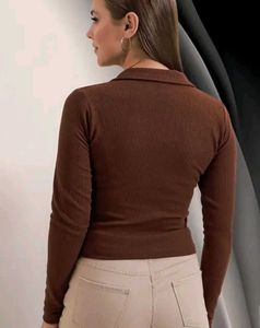 Brown Full Sleeves Top