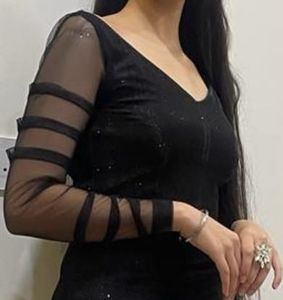 Fishcut Black Shimmery Dress