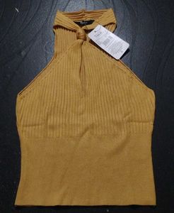 Mustard Halter Neck Top SIZE :- M