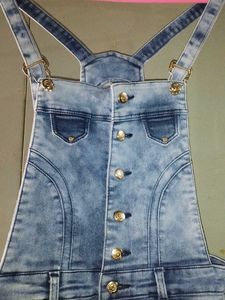 Distressed Denim Dungarees