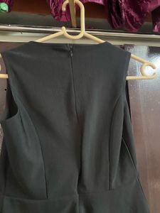 Black And Red Strip Flared Dress