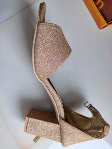 Rose Gold Shimmer Block Heels