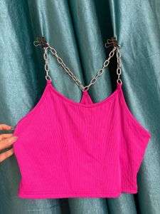 Pink Chain Detail Top