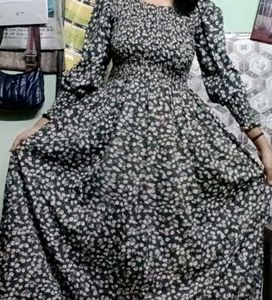 Elegant Floral Print Maxi Dress