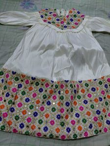 White Dress with Floral Embroidery