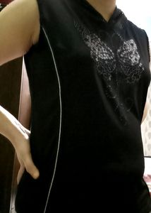 Sassy Black Butterfly Hooded Top