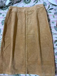 Corduroy A-Line Midi Skirt
