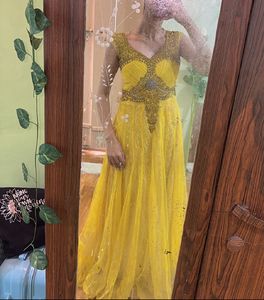 Elegant Yellow Ethnic Gown