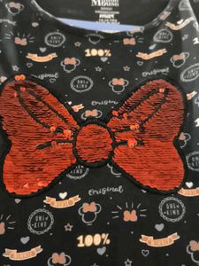Minnie Mouse Playful Sequins Top For Girls