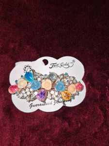 Floral Rhinestone Hair Clip