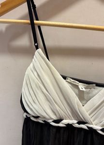 Elegant Black &amp; White Slip Dress