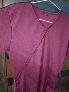 Burgundy Wrap Top - Size L