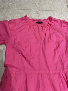 Pink Ruffle Hem Dress